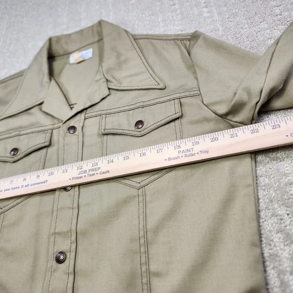 Vintage 70s Trucker Jacket Men Medium Western Permanent Press Snap Front Dagger
